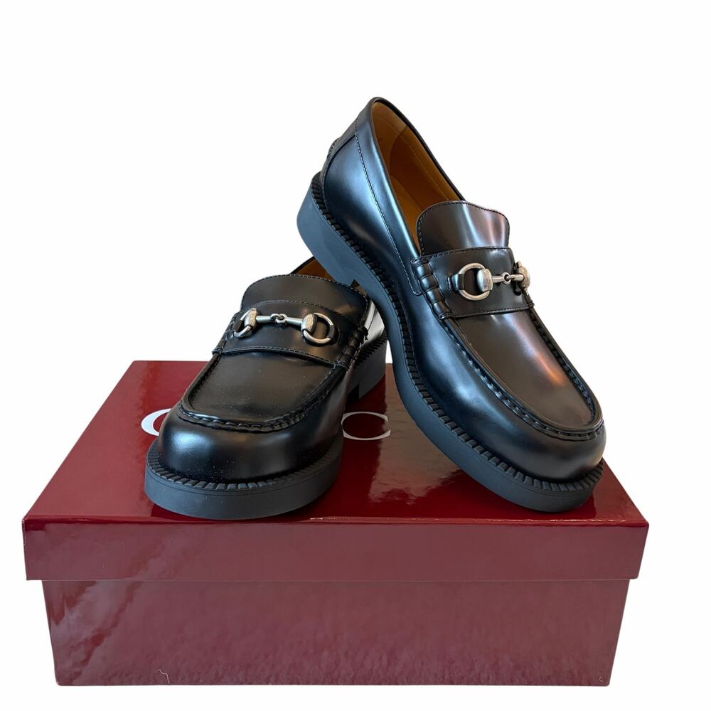 Gucci Mens Horsebit Leather Loafers 794202 Black Size 11.5 US 12 NEW - Picture 5 of 16